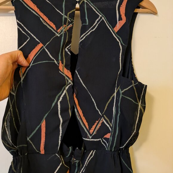 Banana Republic Navy Dress with Abstract Print - Picture 4 of 7